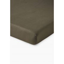 Drap housse, satin de coton bio - Vert clair - 140x190 cm - Monoprix