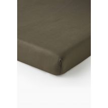Drap housse, satin de coton bio - Vert clair - 160x200 cm - Monoprix