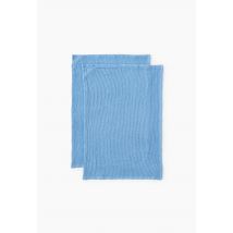 Essuie-mains nid d'abeil, 35x50cm, coton - Bleu - Unique - Monoprix