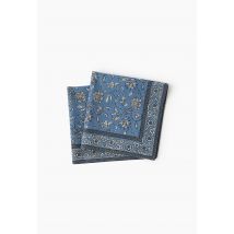 Lot de 2 serviettes de table, 40x40cm, 100% coton - Bleu - Unique - Monoprix