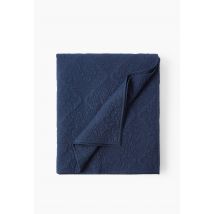 Couvre-lit surpiqures arabesques, 230x250cm, 100% coton - Bleu foncé - 230x250 cm - Monoprix