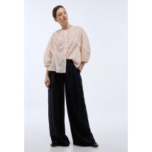 Pantalon large uni - Noir - 34 - Femme - Monoprix