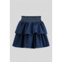 Jupe à smocks en coton - Bleu - 4 ans - Enfant - Monoprix