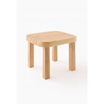 Table basse rectangle massive, 35x32xh27cm, en bois de noisetier - Beige clair - Unique - Monoprix