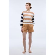 Short en molleton léger en coton bio - Orange clair - L - Femme - Monoprix