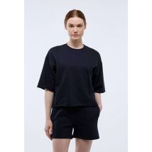 Tee-shirt en molleton léger en coton bio - Bleu foncé - M - Femme - Monoprix