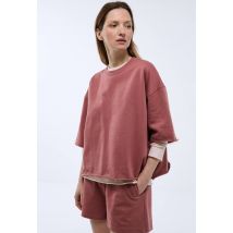 Tee-shirt en molleton léger en coton bio - Rose foncé - L - Femme - Monoprix