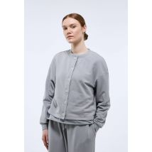 Gilet uni en molleton doux et léger - Gris - M - Femme - Monoprix