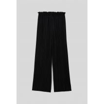 Pantalon large plissé uni - Noir - 14 ans - Enfant - Monoprix