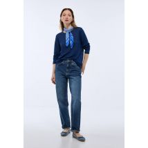 T-shirt à manches longues en lin - Bleu - S - Femme - Monoprix Premium