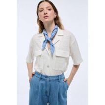 Chemise à manches courtes poches poitrine en lin - Beige Ecru - S - Femme - Monoprix Premium