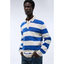 Pull col polo rayé made in france - Bleu - L - Homme - Monoprix Premium
