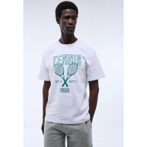 Sport - T-shirt de tennis à manches courtes en coton bio gots - Blanc - M - Homme