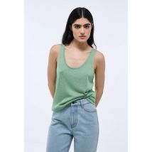 Débardeur métallisé - Vert clair - L - Femme - Monoprix