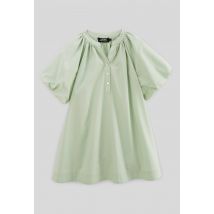 Robe ample en coton bio - Vert clair - 8 ans - Enfant Fille - Monoprix