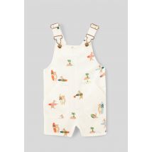 Bout'chou - Salopette courte imprimée en coton bio gots - Beige clair - 36 mois - Bébé
