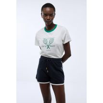 Sport - T-shirt de tennis à manches courtes en coton bio - Beige Ecru - L - Femme