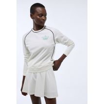 Sport - Sweat uni à manches longues en coton bio - Beige Ecru - S - Femme