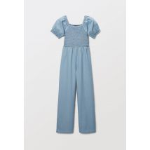 Combi pantalon en denim léger - Bleu clair - 12 ans - Enfant Fille - Monoprix