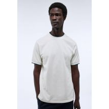 Sport - T-shirt manches courtes piqué en coton - Beige Ecru - L - Homme