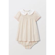 Bout'chou - Robe manches courtes à col - Beige clair - 18 mois - Bébé Fille