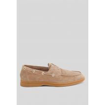 Chaussures bateau à lacets en cuir - Brun clair - 36 - Femme - Monoprix Premium