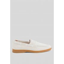 Chaussures bateau à lacets en cuir - Beige Ecru - 39 - Femme - Monoprix Premium