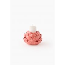Photophore barbotine, 11.5xh8cm, en céramique - Rose - Unique - Monoprix