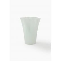 Vase ondulé, 19.5xh24.6cm, en verre - Blanc - Unique - Monoprix
