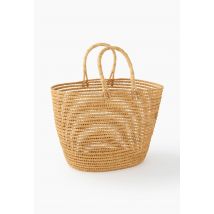 Panier anses, 42x32xh40cm, en fibre de palmier - Beige - Unique - Monoprix