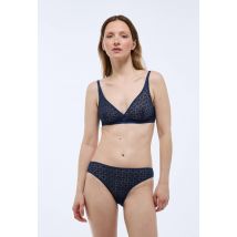 Soutien-gorge triangle foulard coline en dentelle - Bleu - 95C - Femme - Monoprix Femme