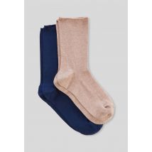 Lot de 2 paires de chaussettes en fil d'écosse - Beige - Unique - Femme - Monoprix