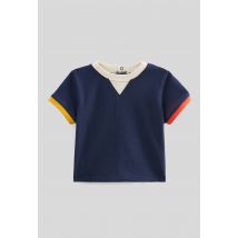 Bout'chou - T-shirt manches courtes en piqué de coton en coton bio gots - Bleu foncé - 12 mois - Bébé