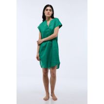 Chemise de nuit sans manches unie - Vert foncé - L - Femme - Monoprix