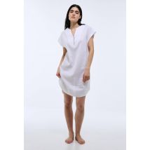 Chemise de nuit sans manches unie - Blanc - M - Femme - Monoprix