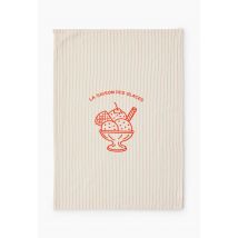 Torchon imprimé, 50x70cm, 100% coton - Rose - Unique - Monoprix