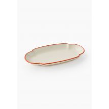 Plat ovale finition liseré, 28cm - Blanc - Unique - Monoprix