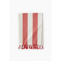 Fouta simple rayée, 90x160cm, 100% coton bio - Rouge - Unique - Monoprix