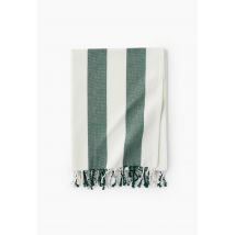 Fouta simple rayée, 90x160cm, 100% coton bio - Vert foncé - Unique - Monoprix