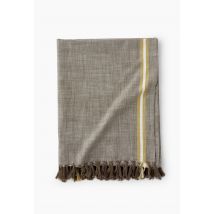 Fouta chinée à franges, 100x180cm, 100% coton bio - Vert foncé - Unique - Monoprix