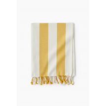 Fouta simple rayée, 90x160cm, 100% coton bio - Jaune - Unique - Monoprix
