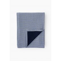 Fouta doublée imprimé, 100x180cm. Extérieur en coton issu de l_agriculture biologique - Bleu - Unique - Monoprix
