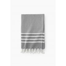Fouta chevron noir, 100x180cm, 100% coton bio - Noir - Unique - Monoprix
