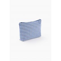 Trousse de toilette 16x27cm en coton - Bleu foncé - Unique - Monoprix