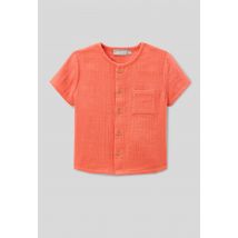 Bout'chou - Chemise manches courtes col mao en coton bio gots - Orange foncé - 24 mois - Bébé