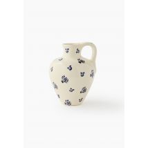 Vase jarre imprimé, 27.5x21cm, en céramique, fabriqué au portugal - Beige Ecru - Unique - Monoprix
