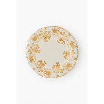 Assiette plate finition imprimée, 28cm - Jaune - Unique - Monoprix