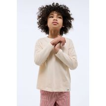 T-shirt manches longues uni en coton bio gots - Beige clair - 3 ans - Enfant - Monoprix