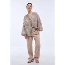 Blouse manches trois quarts ample imprimée en coton bio gots - Rose clair - S-M - Femme - Monoprix