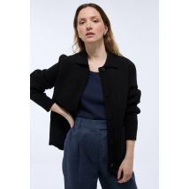 Cardigan maille poches plaquées - Noir - L - Femme - Monoprix